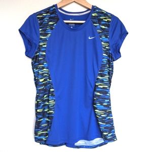 Nike Dri-Fit Running Top women's size large green blue gym marathon